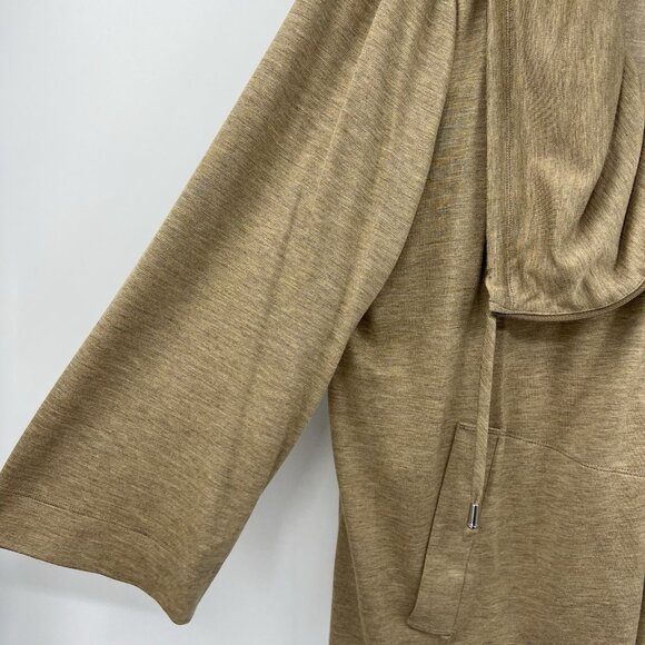 St. John Spa Beige Zip Up Cowl Neck Lightweight Jacket L Lounge Leisure Beach - Picture 3 of 10